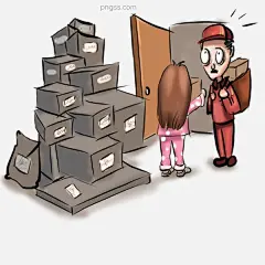 动漫厚涂手绘双十一买买买的宅女插画PNG图片大小2000x2000px 图片尺寸1.56 MB 来自PNG搜索网 pngss.com 免费免扣png素材下载！插画#动漫#剁手#疯狂购物#高清#厚涂#卡通手绘#快递#买买买#免抠图#手绘#双十一#淘宝#