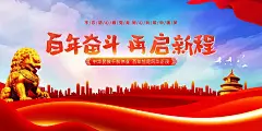 大气简约百年奋斗再启新程党建展板