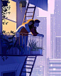 漫画家的浪漫-帕斯卡·坎皮恩<br/>在夜晚一起站在阳台看这个美丽城市的夜景 