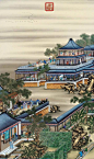 雍正十二月令圆明园行乐图 - 郎世宁 - 八月赏月