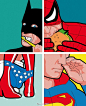 超级英雄的私生活 The secret life of heroes pop art by Gregoire Guillemin