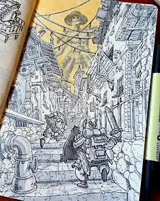 Illustrator Daniele Turturici. Daniele Turturici is a concept artist, illustrator, and cartoonist from Italy. For more view website     #inkart #inkartblack #inkartdrawing #inkpendrawings #inkdrawing #inkdrawings #draw #drawings #drawn #art #drawingideas 