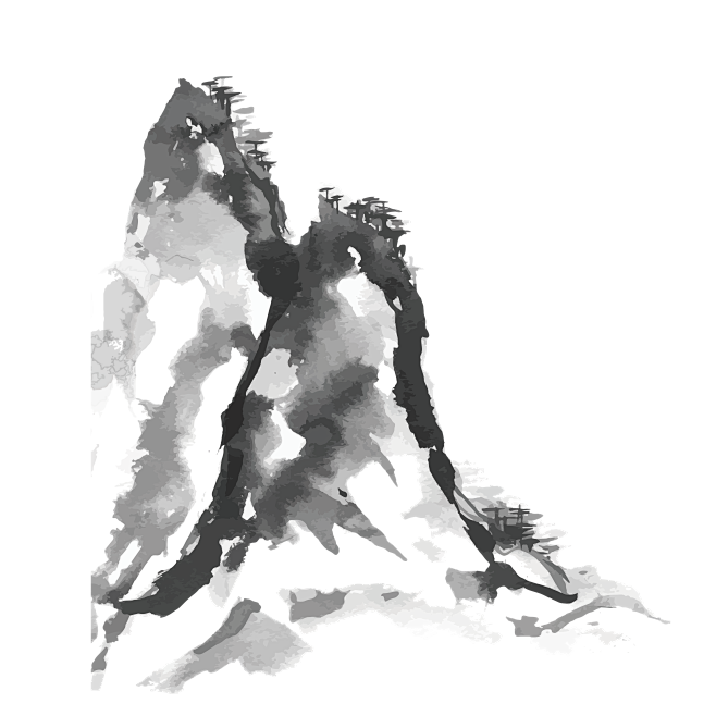中国古风水墨山水免扣PNG透明图片 插画后期美化PS设计素材 (406)