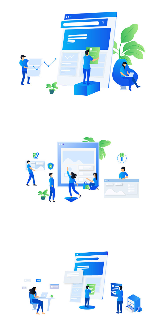 it主题网页模板 & 场景插画 .psd...