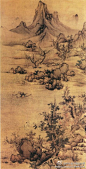 【國畫640】明 藍瑛《青綠山水圖》—— 絹本設色，72.5 × 89.5 釐米，現藏旅順博物館。