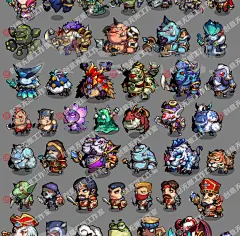 Q版卡通魔幻2D横版游戏消除RGB类欧美角色怪物序列动画序列帧素材-淘宝网
