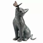 美国代购 家居饰品摆件好奇猫蝴蝶朋友花园雕塑金属基蒂小猫雕像