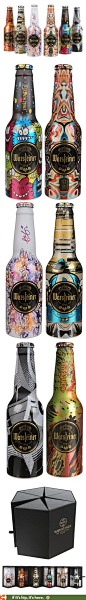 The 2014 Warsteiner Art Beer Collection.  Six artist designed bottles by Kevin Lyons, Fafi, Ron English, D*Face, James Jean et Roids in one interesting package.