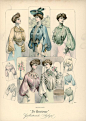 Shirtwaists- name for blouse, styles ranged from leg-of-mutton sleeves to styles covered with lace, embroidery, and frills.