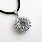 Bright silver Whirlybird chain maille necklace