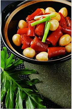 猪尾珍珠煲食物摄影图片