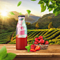 adsoftheworld fresh Fruit fruits juice manipulation mint natural fresh juice strawberry bottledesign