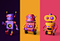 3D Robots : Cute robots created in 3D.