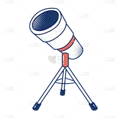 手绘-儿童节元素贴纸-望远镜