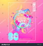 vector illustration. set of frames in the style of Bauhaus, Memphis and bright colors. colorful liquid. graphic design for the design of posters, flyers, brochures.