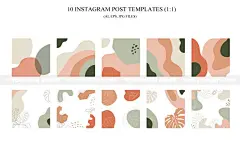 现代轻奢抽象装饰插画封面海报设计_艺术手绘植物插画封面海报设计图案ai素材源文件下载_颜格视觉