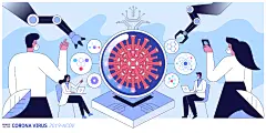 手绘医疗科研人员科学家病毒细菌研究防护实验检测插画ai设计素材-淘宝网