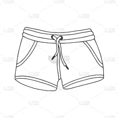 女人,短裤,接缝,比例,纺织品,粗斜纹棉布,夏天,草图,剪影