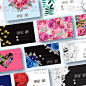 50组花店唯美宣传名片卡片矢量碎花图案花卉eps模板设计素材-淘宝网