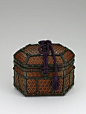HAYAKAWA Shokosai | Hexagonal basket for tea utensil set in asanoha-ami weave.