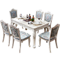 欧式大理石餐桌椅组合简约现代小户型长方形实木饭桌餐厅家用餐桌