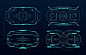 Hud aim control frame interface, target screen Premium Vector
