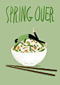 Paco_Yao 插画 GIF 动图 原创 小清新 吃完这碗春天，我要去夏天睡觉了。