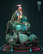 小女孩和机器人--系列图_MUNABU作品_角色/人物/生物_CG模型网
