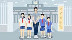 创意开学季学生插画