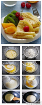 美食 【橙香鸡蛋软饼】1将面粉过筛，以免面粉结…