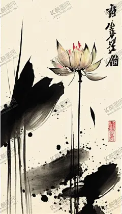 国画荷花图 【酷图网】国画,荷花,荷塘,荷叶,禅意,风景,古风,花卉,莲花,水彩,国画水墨,水墨画,写意画,泼墨画,高清,壁纸,