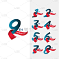 9 Th Anniversary Set Vector Template Design Illust