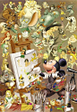 Jigsaw Puzzles 1000 Pieces A painter Mickey Disney Tenyo for sale