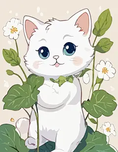 卡通猫咪娃娃矢量图形插画元素