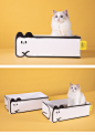 Miaoho一体设计瓦楞纸猫窝猫抓板 猫磨爪玩具纸板盒 环保无异味-tmall.com天猫
