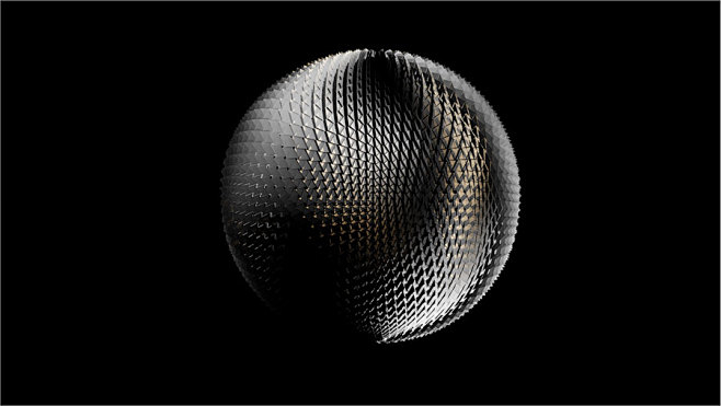 71806 抽象3D立体银色金属球形网格...