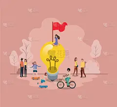 性格,电灯泡,头像,人群,白色,创造力,可爱的,黄色,人,闪亮的