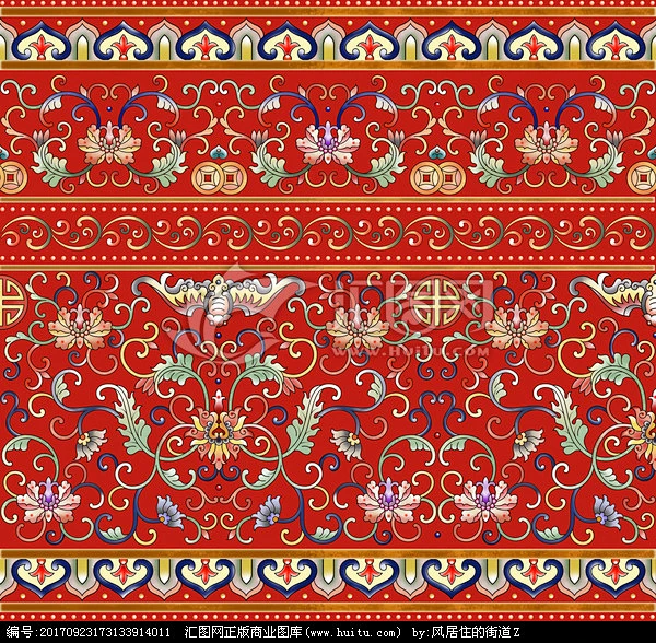 中国传统花纹 缠枝莲纹宝相花-花瓣网