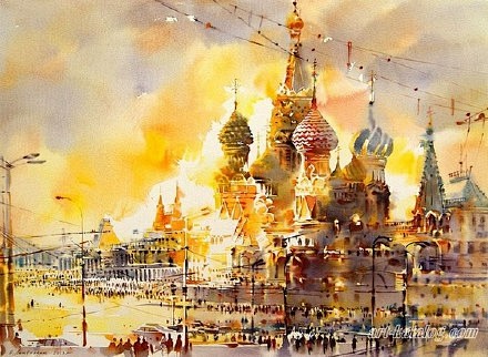 俄罗斯水彩画家 Olga Litvine...