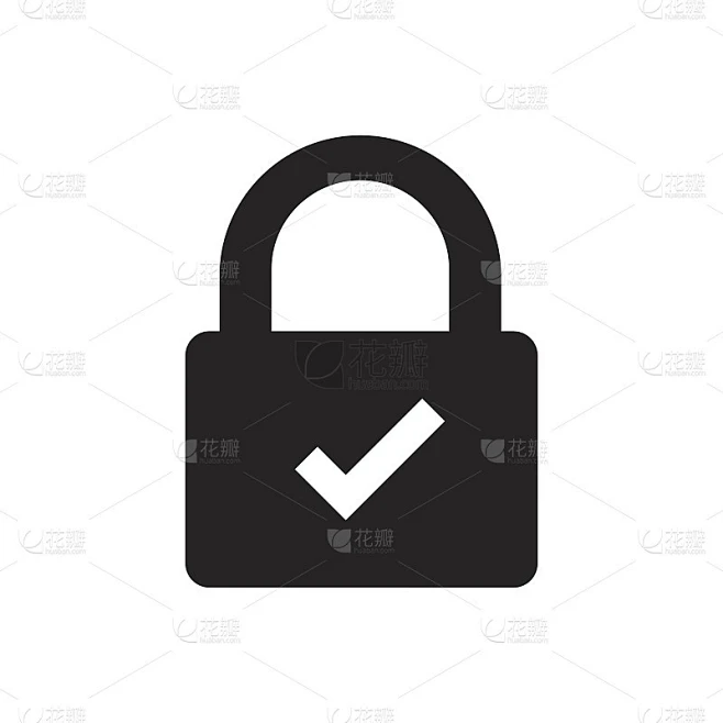 锁定图标与检查标记向量素材-花瓣网