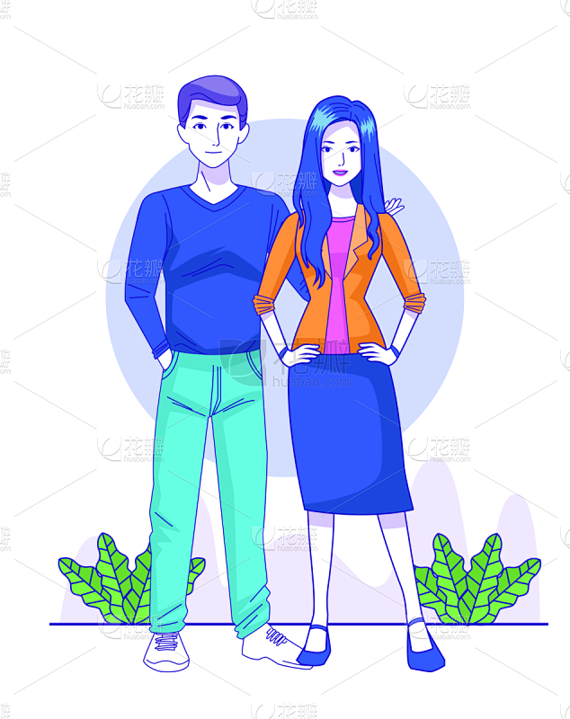 女人,男人,计算机图标,卡通,可爱的,贺卡,热情,浪漫,节日,绘画插图