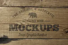 木板喷漆喷印logo样机图