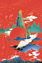 传统纹样背景 国潮文化海报 中国风背景 中式背景 新中式背景 复古手绘背景