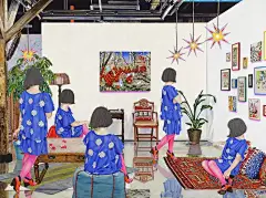 【日本女画家Naomi Okubo大久保如彌插画作品欣赏】
Naomi Okubo 大久保如彌1985年出生的日本画家，现居美国。她毕业于Musashino Art University武藏野美术大学。她的作品很大程度上受了时尚的影响，有种装饰的感觉，但图案隐藏在葱郁奇特的组合里。主体物以非常独特、非传统的面貌表现出来。她的作品是非传统的、独特的，却用了一种意想不到的雅致的方式来描绘。