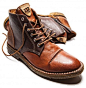 Brown & Caramel Leather & Suede Desert Boot with Spats. Hollywood Trading Company. Men's Fall winter Fashion.: 