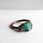 Raw Emerald Ring Shamrock Gemstone Ring Size 9#手工# #铜# #祖母绿#
