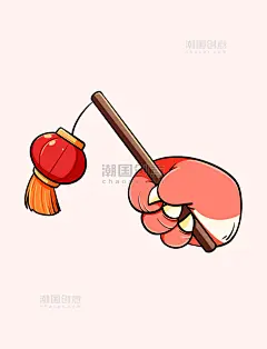 龙爪灯笼贴纸元素春节