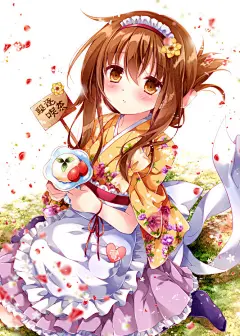 和服配白围裙。女侍者特辑 : “女侍者”是指非常可爱的日式女性服务员，她们身穿色彩鲜艳的和服，围着白色褶边的围裙。在明治时代（1868年～1912年）流行的咖啡厅和沙龙工作的女性，就被称为女侍者。作为职业女性的先驱，女侍者曾经是一个话题职业。现代咖啡厅的风格发生了巨大变化，看见女侍者的机会也少了，但是这身时尚又充满复古气息的可爱打扮至今仍拥有很高的人气。
今天，就为大家送上描绘了整洁、时尚的“女侍者”的插画作品特辑。快来看看吧。