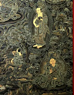 〓纯正手绘 精品工艺〓藏族西藏手绘唐卡 释迦牟尼佛黑唐卡-淘宝网