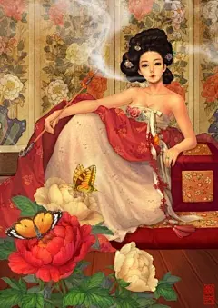 韩国画师Huk-yo-suk的传统风格作品 #韩服# #韩国古装# #插画韩服美人# #韩流#